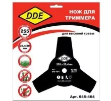 Нож для триммера DDE GRASS CUT 3-х лопастной (255х25,4 мм) 645-464