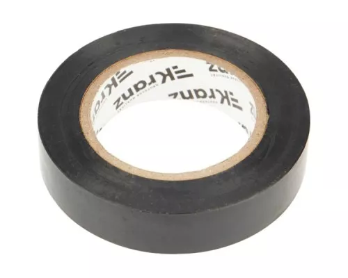 Изолента KRANZ KR-09-2606 ПВХ 15 мм х20 м, черная Изолента KRANZ KR-09-2606 ПВХ 15 мм х20 м, черная