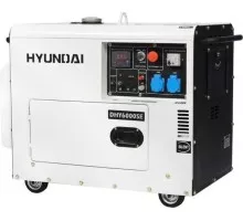 Дизельный генератор с воздушным охлаждением HYUNDAI DHY  6000SE в кожухе DHY 6000SE