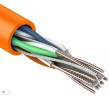Кабель REXANT U/UTP, CAT 6, ZH нг(A)-HF (LSZH), 4х2х0,57мм, 23AWG внутр. оранж 01-0050