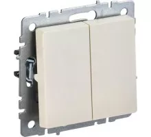 Выключатель двухклавишный IEK BRITE ВС10-2-0-БрКр 10А бежевый BR-V20-0-10-K10