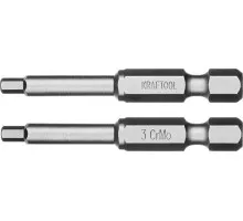 Бита для заворачивания KRAFTOOL X-DRIVE HEX3 торсионные кованые, обточенные, 50мм, 2шт. 26127-3-50-2