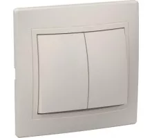 Выключатель двухклавишный IEK Кварта ВС10-2-0-ККм 10А IP20 кремовый EVK20-K33-10-DM
