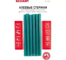 Стержни клеевые REXANT зеленые 7x100 мм, 6 шт. 09-1018