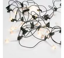 Гирлянда NEON-NIGHT Свечи 10м, темно-зеленый ПВХ 50 LED ТЕПЛЫЙ БЕЛЫЙ, не соединяется 303-085
