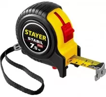 Рулетка STAYER STABIL 7,5м / 25мм профессиональная в ударостойком обрези 34131-075_z02