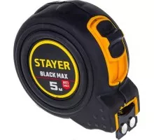 Рулетка STAYER BlackMax 5 / 19мм в ударостойком полностью обрезиненном корпу 3410-05_z02