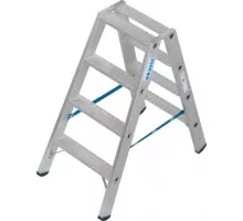 Стремянка алюминиевая KRAUSE STABILO R13 4 перфорированных ступени, двухсторонняя 136145