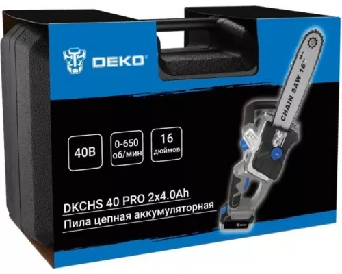 Пила цепная аккумуляторная DEKO DKCHS 40 PRO [063-4357]