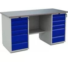 Верстак слесарный двухтумбовый ПРАКТИК Profi WT 160 комплект 60 К30299713338 (WD2/WD5) К30299713338