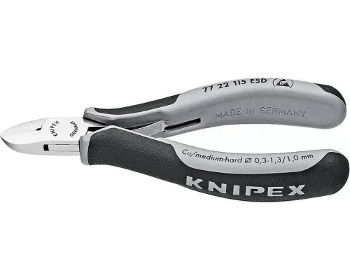 Бокорезы для электроники антистатические KNIPEX 7722115ESD 115 мм [KN-7722115ESD]