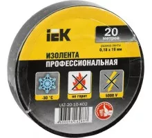 Изолента IEK ПВХ 0.18х19мм черн. (рул. 20м) UIZ-20-10-K02
