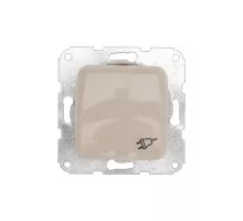 Розетка Kranz KR-78-0246 DEA 1-ая керамика с/з с крышкой с/у 16А мех. беж