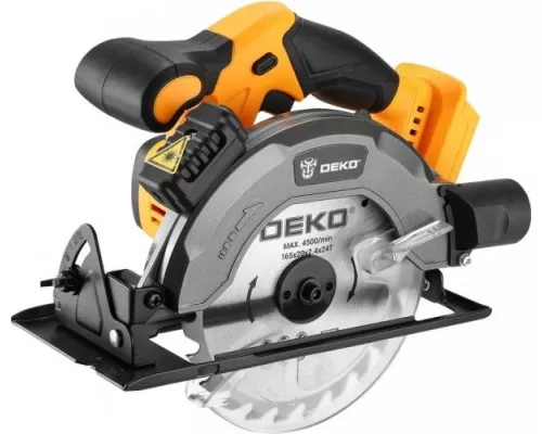Пила циркулярная аккумуляторная DEKO DKCS20 2*3.0Ah 20в, 165мм [063-4024]