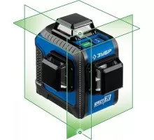 Лазерный уровень ЗУБР ПРОФЕССИОНАЛ крест 3d зеленый 34909