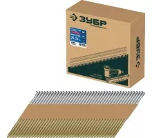 Гвозди для скобозабивателя ЗУБР SN34 (d34) 75х2.8 мм реечные рифленые оцинкованные, 4000 шт  305399-75