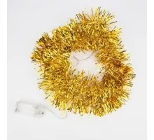 Гирлянда светодиодная NEON-NIGHT Мишура золотая, 1,5м прозрачный пвх, 10 LED, теплая белая 304-012