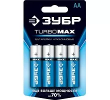 Батарейка ЗУБР Turbo-MAX тип AA, 4 шт. 59206-4C_z01