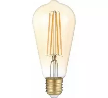 Лампа светодиодная GAUSS ST64 filament 8w 740lm 2400к е27 golden led 157802008