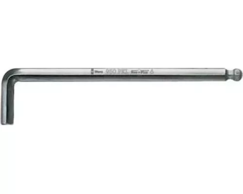Ключ шестигранный WERA L-образный хромированный со сферической головкой 950 PKL SW 5.0 мм WE-022060 [WE-022060]