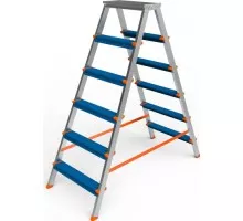 Стремянка алюминиевая Sarayli Color 6 ступеней двухсторонняя 3306