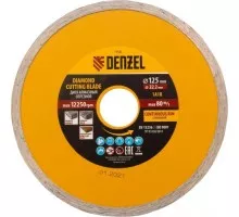 Алмазный диск для резки керамики Denzel ф125х22,2 мм сплошной, мокрый рез 73120