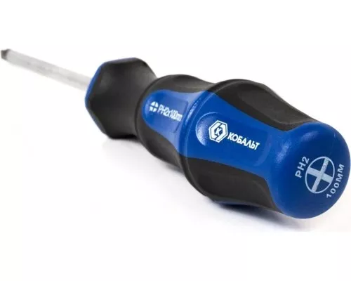 Отвертка крестовая КОБАЛЬТ 646-355 ultra grip ph-2х100 мм, двухкомпонентная рукоятка Отвертка крестовая КОБАЛЬТ 646-355 ultra grip ph-2х100 мм, двухкомпонентная рукоятка