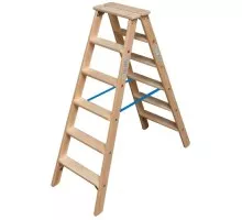 Стремянка деревянная KRAUSE 6 ступеней, двухсторонняя 818430