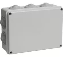 Распаячная коробка IEK КМ41244 оп 190х140х70 ip55 ral7035 (10 гермовводов) UKO11-190-140-070-K41-55