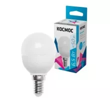 Лампа светодиодная КОСМОС GL45 6,5W 220V E14 4500K LkecLED6.5wGL45E1445