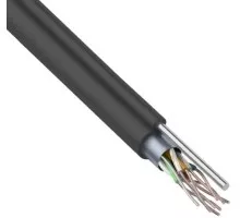 Кабель REXANT F/UTP, CAT 5e, PE 4х2х0,50мм, 24AWG внешний, черный, с тросом 01-0144