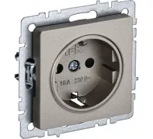 Розетка IEK BRITE РС14-1-0 16а защ. шторки шампань BR-R14-16-K37