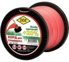 Леска триммерная DDE Hard line (2,4 ммх180 м; круг армированный; серая/красная) 241-949