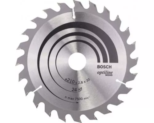 Пильный диск по дереву BOSCH Standard 210X30 24 OPTILINE WOOD [2608640621]