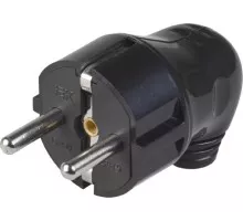 Вилка разборная IEK ВПу11-02 угловая с заземл. 16а черн. EVP11-16-01-K02