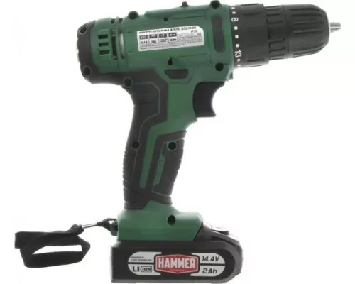 Дрель-шуруповерт аккумуляторная Hammer ACD14BS 2x2Ah, 38Hм в кейсе [101-124]