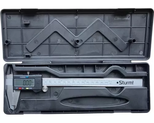 Штангенциркуль электронный STURM 2030-02-200 200 мм с глубиномером Штангенциркуль электронный STURM 2030-02-200 200 мм с глубиномером