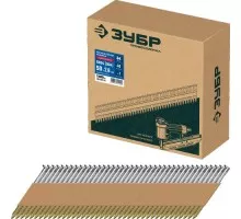Гвозди для скобозабивателя ЗУБР SN34 (d34) 50х2.8 мм реечные рифленые оцинкованные, 5000 шт  305399-50