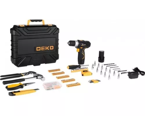Дрель-шуруповерт аккумуляторная DEKO GCD12DU3 + набор инструментов 195 шт. (063-4134) [063-4134]