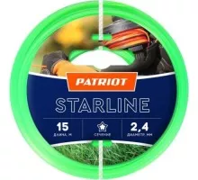 Леска триммерная PATRIOT 2,4 мм /15 м Starline звезда 805201061
