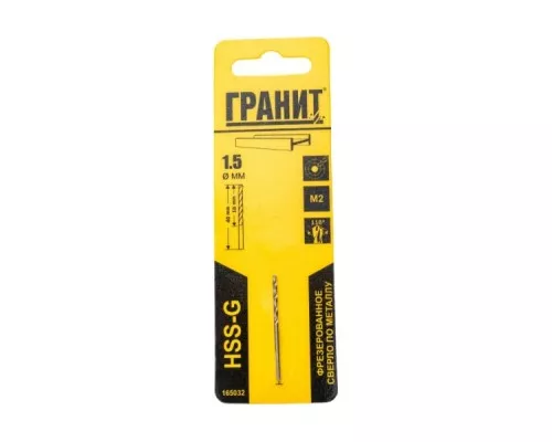Сверло по металлу ГРАНИТ HSS-G 1,5х40/18 [165032]