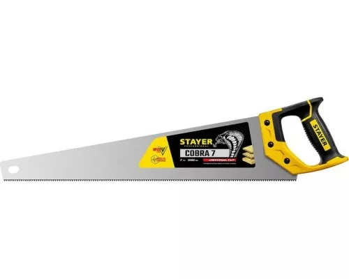 Ножовка по дереву STAYER Cobra 7 универсальная (пила) 500 мм, 7 tpi, универс. зуб, [1510-50_z02]