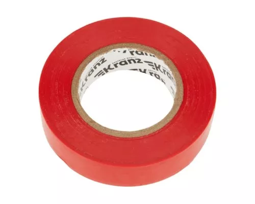 Изолента KRANZ KR-09-2204 ПВХ 19 мм х25 м, красная Изолента KRANZ KR-09-2204 ПВХ 19 мм х25 м, красная