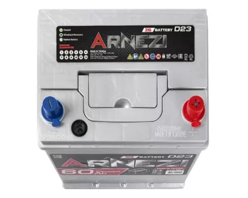 Аккумулятор ARNEZI JIS SMF 60 A/ч обратная R(+) 230x172x225 D23 EN 540 A E1170600