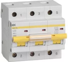 Автоматический выключатель IEK ВА47-100 модульный 3п c 20А 10кА MVA40-3-020-C