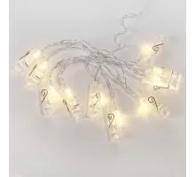 Гирлянда светодиодная Neon-Night Прищепки 1,5 м прозрачный пвх, 10 LED, теплый белый 304-005