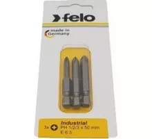 Бита для заворачивания FELO 03293116 крестовая ph 1/ph 2/ph 3x50, 3 шт в блистере