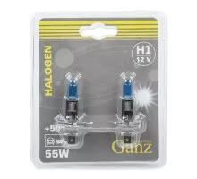 Лампа галогеновая GANZ GIP06047 12V H1 55W +50% P14,5s 5000k 2 шт.