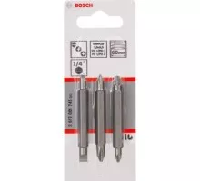 Бита для заворачивания двусторон. BOSCH PH1, PZ1, S 0,6x4,5; PH2, PZ2,  мм  (уп.3шт) 2607001745