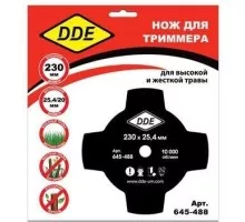 Нож для триммера DDE GRASS CUT 4-х лопастной (230х25,4 мм) 645-488